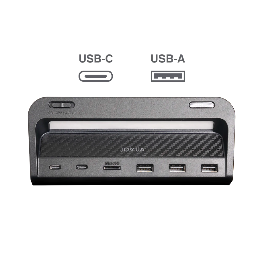 Jowua - USB Hub with LED Light (USB-C + USB-A)